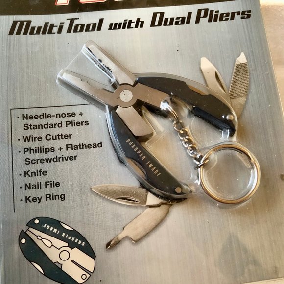 Sharper Image Key Ring Chain Multi Tool with Dual Pliers New Sealed - Picture 2 of 5